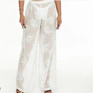 White Mesh Cover-Up pants